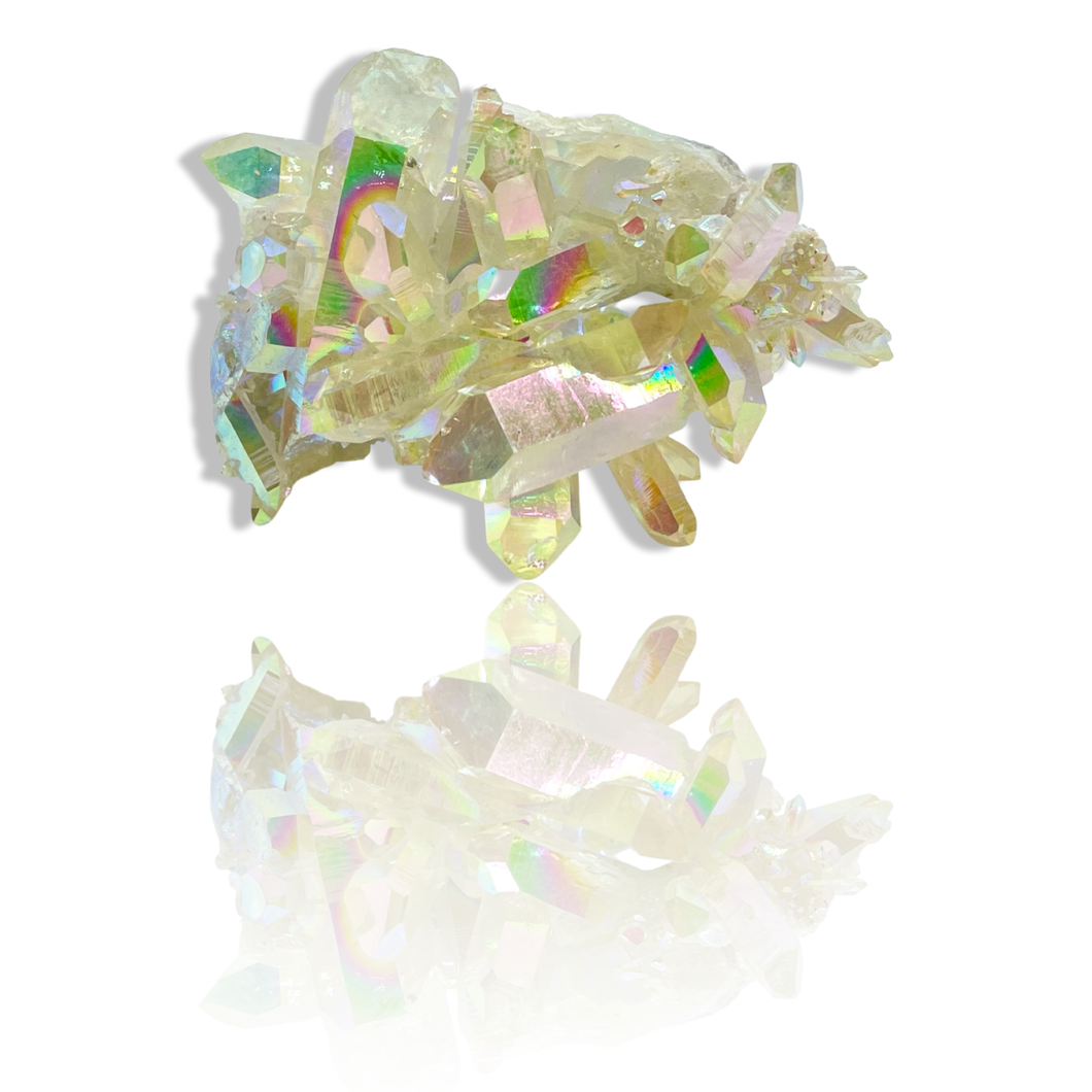 AAA Grade, Double Aura Coated Lemonade Aura Quartz Cluster, USA