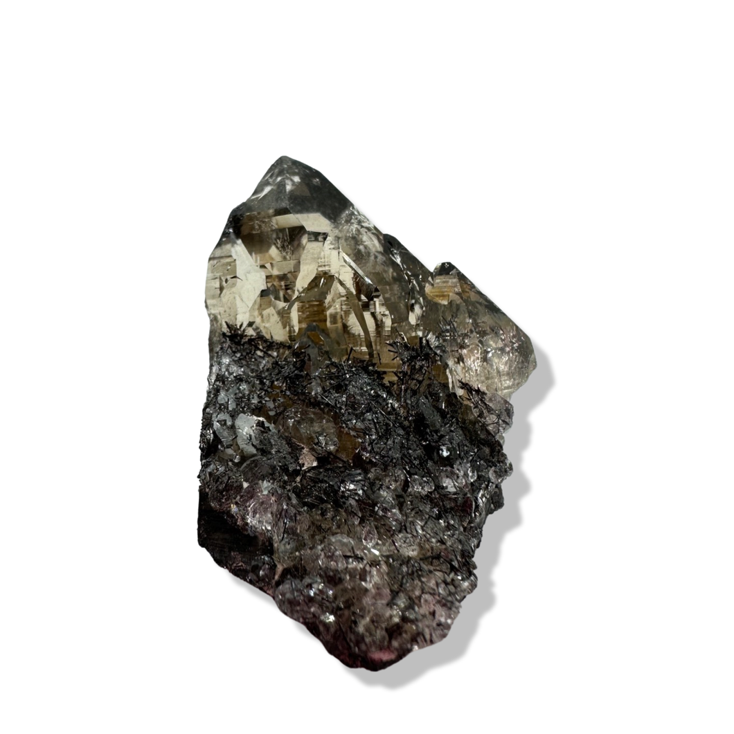 Black Samādhi Himalayan Quartz Pointed Cluster, Meru Peak, India