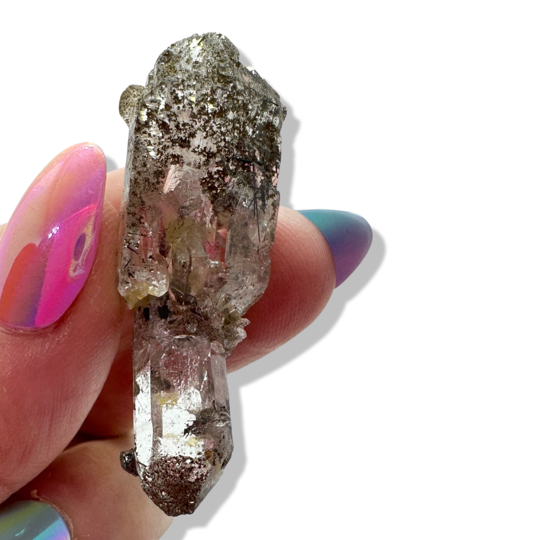 Black Samādhi Himalayan Quartz Pointed Cluster, Meru Peak, India