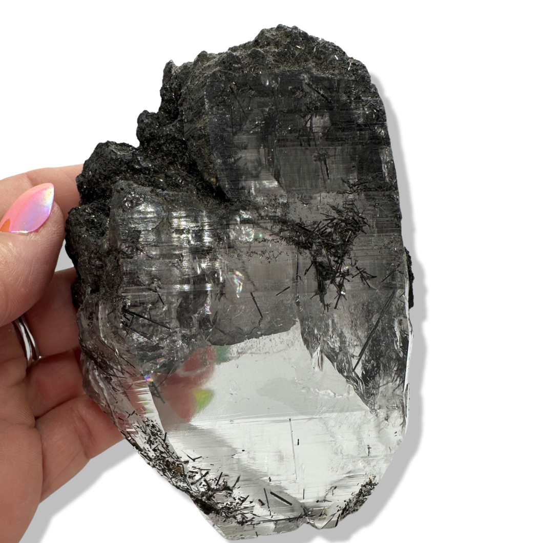 Black Samādhi Himalayan Quartz Pointed Cluster, Meru Peak, India