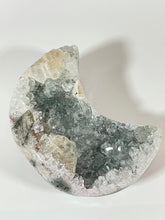 Load image into Gallery viewer, Druzy Green Amethyst Agate Green Jasper Moon, Super Extra, Brazil
