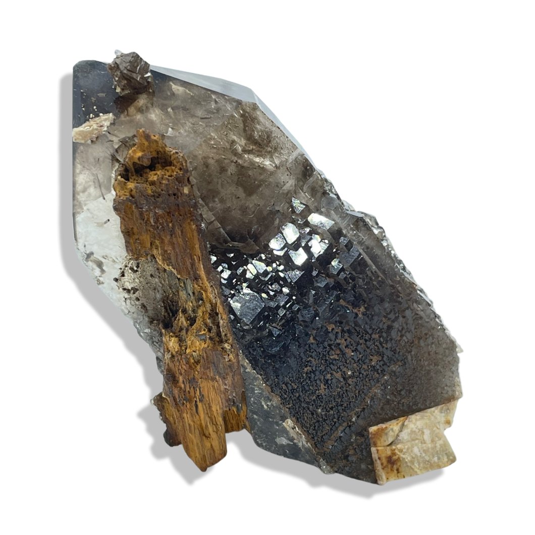 Aegerine in Smoky Quartz, Mt Malosa, Zomba Plateau, Malawi