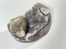 Load image into Gallery viewer, Druzy Amethyst Agate Jasper Moon with Calcite, Super Extra, Brazil
