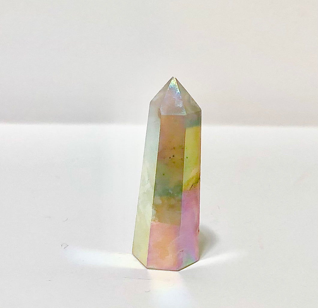 Angel Aura Flower Agate Mini Tower