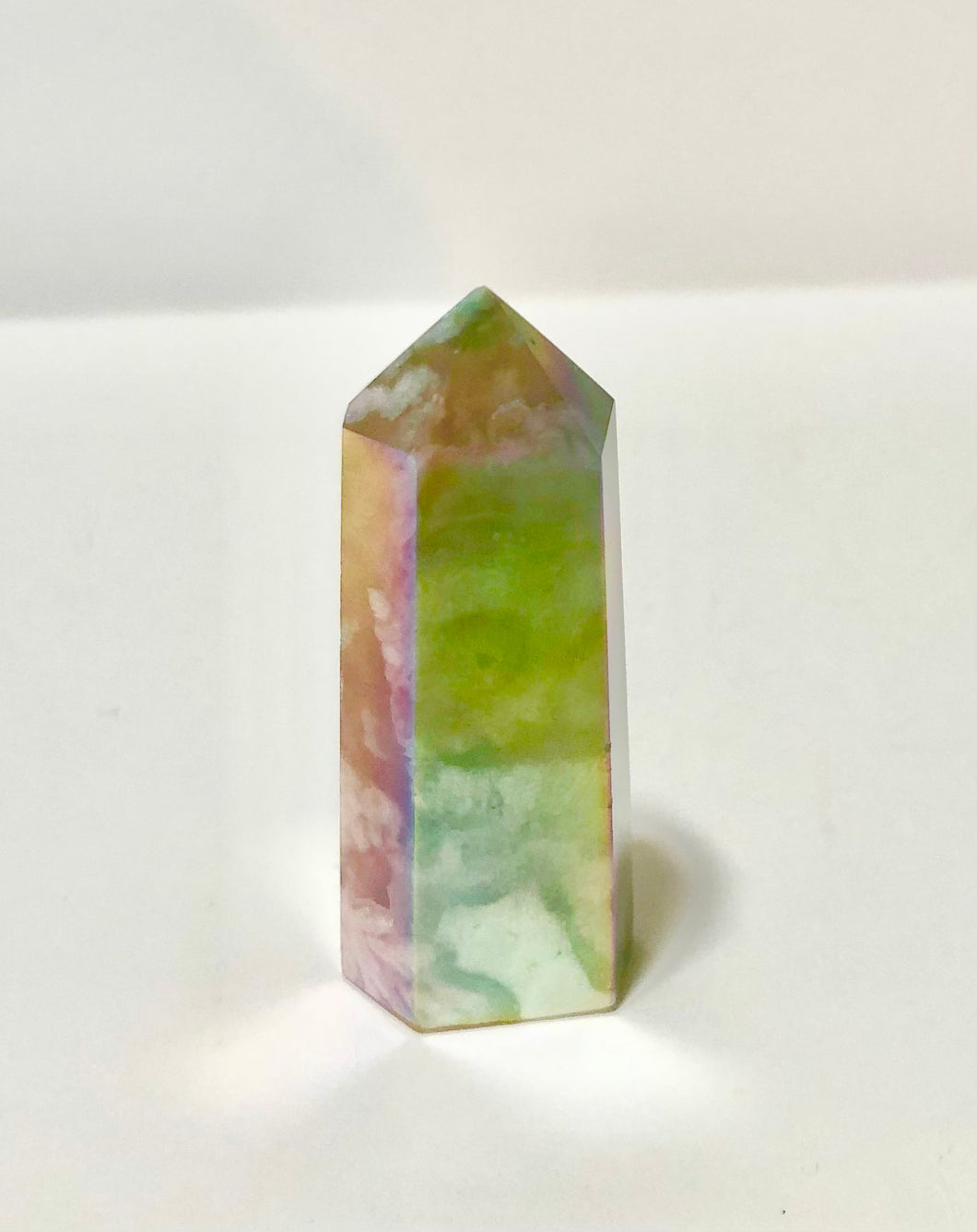 Angel Aura Flower Agate Mini Tower