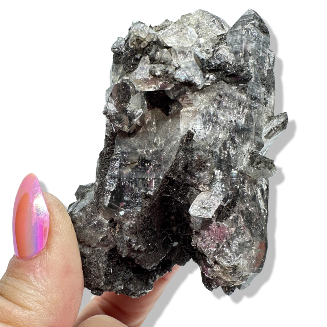 Black Samādhi Himalayan Quartz Pointed Cluster, Meru Peak, India