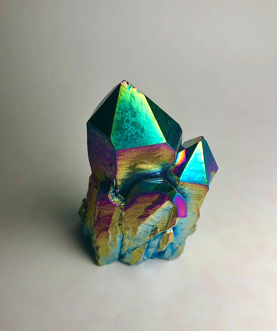 Titanium Aura Quartz Cluster